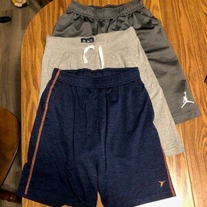 3 Pair Boys Athletic Shorts 10/12 Gray & Blue